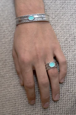 Philippe Audibert Bague Homme Terri Argente Pierre Turquoise Online