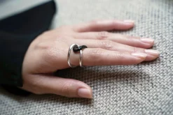 Philippe Audibert Bague Rick Émail Argente-Noir Shop