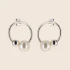 Philippe Audibert Boucles D'Oreilles Dina Perle Argente Hot