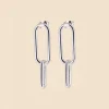 Philippe Audibert Boucles D'Oreilles Doubles Ovales Argente Clearance