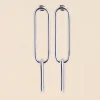Philippe Audibert Boucles D'Oreilles Doubles Ovales Gm Argente Fashion