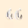 Philippe Audibert Boucles D'Oreilles Kyler Émail Argente-Blanc Best Sale