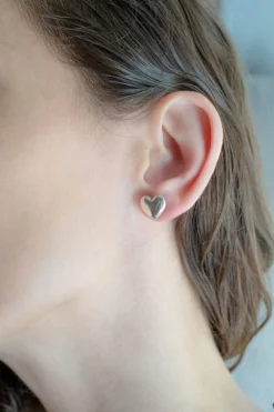 Philippe Audibert Boucles D'Oreilles Wanda Double Coeur Argente Cheap