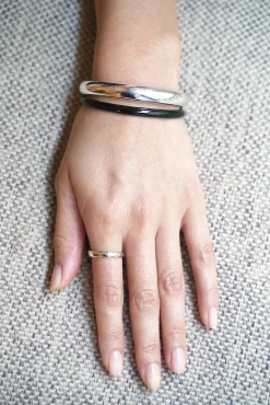 Philippe Audibert Bracelet Kyler Émail Argente-Noir Best Sale